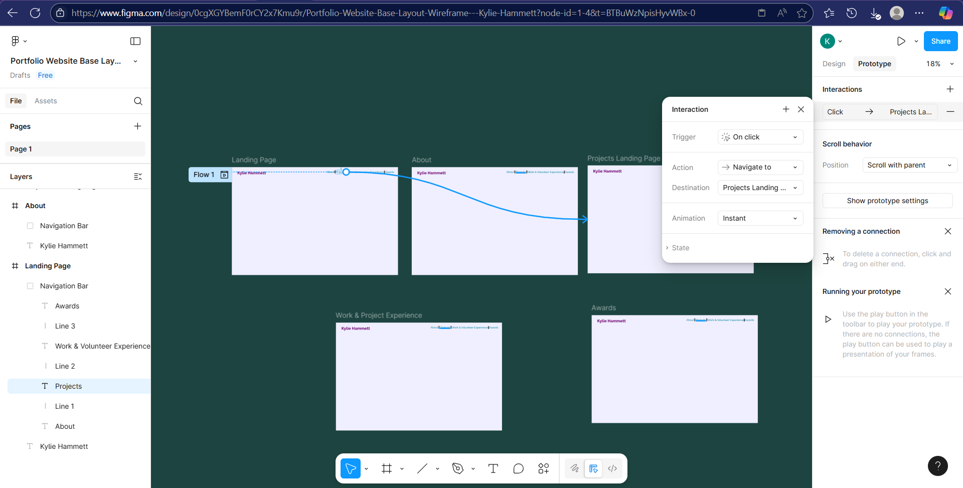 Start of the Website's Digital Prototype